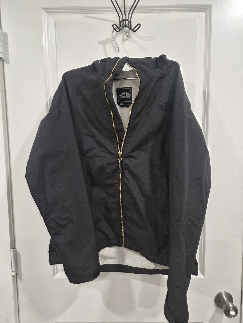 THE NORTH FACE GOLD ZIPPER HOOD RAIN JACKET MEDIUM WATERPROOF DRYVENT